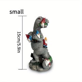 1pc Dinosaur Gnomes Outdoor Garden Decorations, Miniature Dinosaur Gnomes Outdoor Statue For Patio Lawn Yard Decor Housewarming Garden Gift - 5.91inch