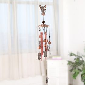 1pc Vintage Metal Butterfly Turtle Iron Owl Animal Wind Chime Home Courtyard Living Room Decoration Copper Outdoor Hanging Ornament - Angles
