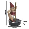 1pcs Gnome Figure Statue Crafts; Resin Women Pole Dancing Goblin Ornaments; For Garden Home Decor Bedroom Office Lawn (3.6*3.2*6.6inch) - A