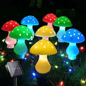 Solar Mushroom Light; Multi-Color Changing LED Outdoor Flowers Garden Courtyard Yard Patio Outside Christmas Holiday Decor - Solar 12Lights
