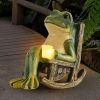 Miniature Frog Garden Statue Gifts Fall Halloween Decorations - Green