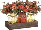 Mason Jar Centerpiece Table Decorations for Dining Table Decor Farmhouse - orange