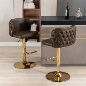 Furniture,Swivel Barstools Adjusatble Seat Height, Modern PU Upholstered Bar Stools with the whole Back Tufted, for Home Pub and Kitchen Island(B