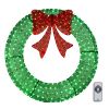 48in Pre-Lit Outdoor Christmas Wreath Decoration, LED Metal Holiday Decor for Home Exterior, Garden w/ 315 Lights, Bow - Green/Red - default title