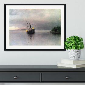 Shipwreck in Loring bay Alaska by Bierstadt Framed Print - 36" x 24" / 90cm x 60cm (approx) - Natural/No White Edging