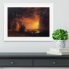 Sunrise in Yosemite Valley by Bierstadt Framed Print - 12" x 8" / 30cm x 20cm (approx) - Black/With White Edging