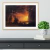Sunrise in Yosemite Valley by Bierstadt Framed Print - 12" x 8" / 30cm x 20cm (approx) - Black/With White Edging