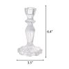 6' Decorative Clear Glass Taper Candle Holder, Small - 1 Pack
