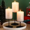 3Pcs Metal Candle Holders Iron Pillar Candle Plate Candle Stand Candlestick Table Centerpieces Wedding Party Festival Home Decor - A-golden - CN