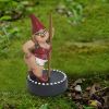1pcs Gnome Figure Statue Crafts; Resin Women Pole Dancing Goblin Ornaments; For Garden Home Decor Bedroom Office Lawn (3.6*3.2*6.6inch) - A
