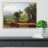 Wind River Mountains landscape in Wyoming by Bierstadt Framed Print - 12" x 8" / 30cm x 20cm (approx) - Black/With White Edging