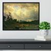 Thunderstorms in the Rocky Mountains by Bierstadt Framed Print - 24" x 16" / 60cm x 40cm (approx) - Black/With White Edging
