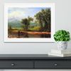 Wind River Mountains landscape in Wyoming by Bierstadt Framed Print - 12" x 8" / 30cm x 20cm (approx) - Black/With White Edging