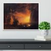Sunrise in Yosemite Valley by Bierstadt Framed Print - 12" x 8" / 30cm x 20cm (approx) - Black/With White Edging