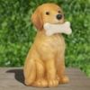 Mainstays Outdoor Labrador With Bone Garden Statuary, Weather-Resistant Dog Decor, 6.625 In L × 5.5 In W × 11.25 In H