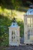 Wooden Candle Lantern Decorative, Hurricane Lantern Holder Decor for Indoor Outdoor, Home Garden Wedding - as Pic