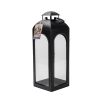 Black Metal Lantern Candle Holder, 18", Medium - 1 Pack