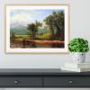 Wind River Mountains landscape in Wyoming by Bierstadt Framed Print - 12" x 8" / 30cm x 20cm (approx) - Black/With White Edging