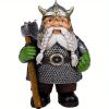 1pc Viking Victor Norse Gnome Statue, Viking Garden Gnome Figurines With Axe, Dwarf Ornaments For Indoor Outdoor Home Yard - Large Axes