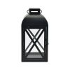 Decorative Black Metal Pillar Candleholder Lantern, 14", Large - 1 Pack