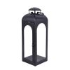 Black Metal Lantern Candle Holder, 18", Medium - 1 Pack