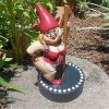 1pcs Gnome Figure Statue Crafts; Resin Women Pole Dancing Goblin Ornaments; For Garden Home Decor Bedroom Office Lawn (3.6*3.2*6.6inch) - A