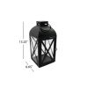 Decorative Black Metal Pillar Candleholder Lantern, 14", Large - 1 Pack