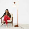 Contemporary Floor Lamp Zensa Brown Floor Lamp 110V, Standing Light for Living Room Centerpiece, Bedroom & Office Lighting
