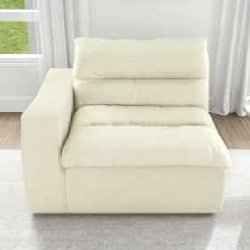 Lazy Floor Sofa, Modern Floor Lounge Chair With Left Arm, Comfortable Beanbag Sofa, Suitable For Living Room Bedroom Office (Option: Beige1)