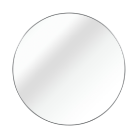 32 Inch Black Metal Framed Round Bathrrom Mirror For Wall. (Color: Silver)