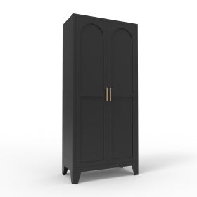 2 Shapely Doors Cabinet 155 Height (Color: Black)